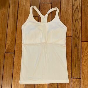 Lululemon racer back white tank top size 8